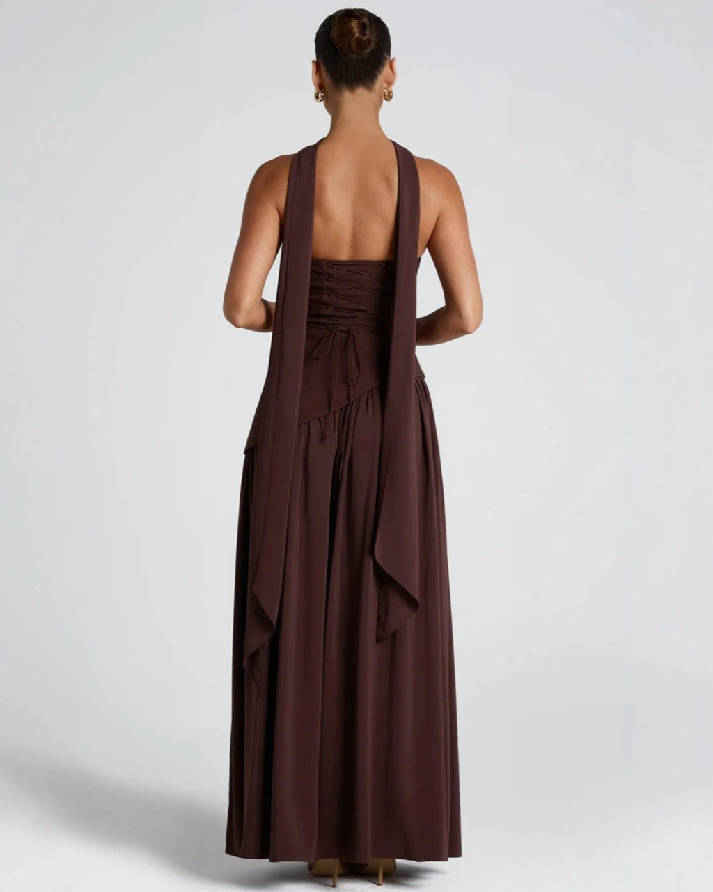 Serena | Strapless Lace-Up Slit Maxi Dress 2