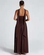 Serena | Strapless Lace-Up Slit Maxi Dress 2