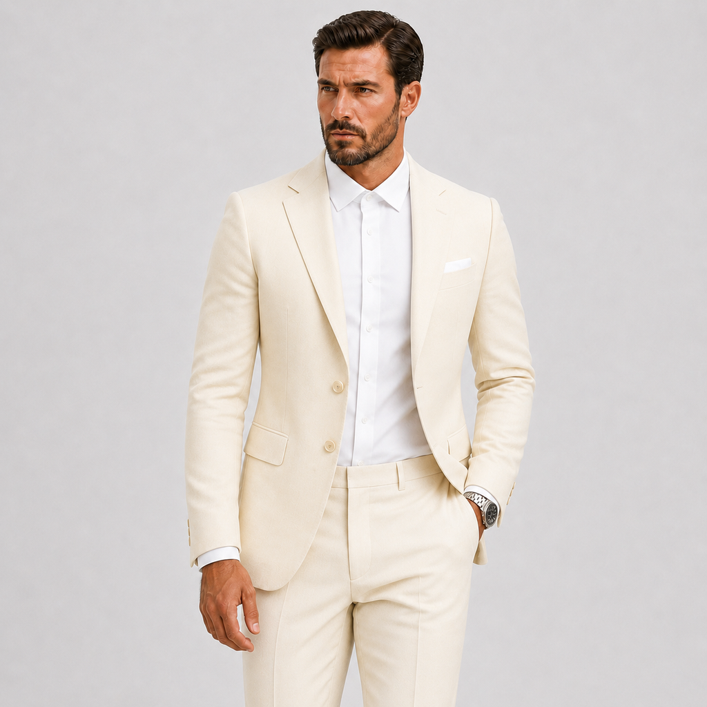 Slim-fit Heren Kostuum met Blazer en Pantalon voor Bruiloften en Formele Gelegenheden 0