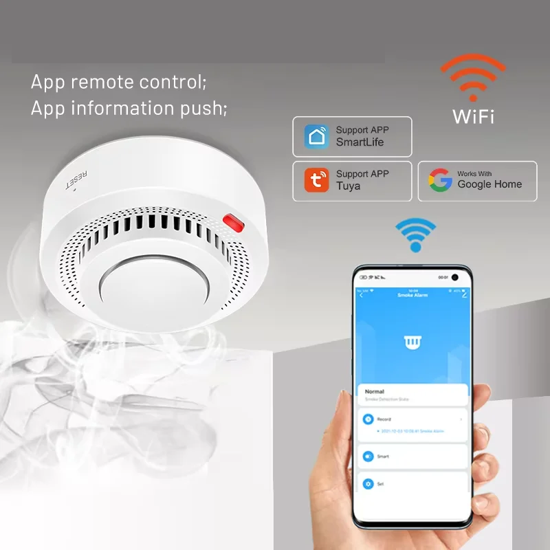 Smart WiFi Smoke Detector with 85dB Alarm and Mobile Alerts for Fire Safety 7