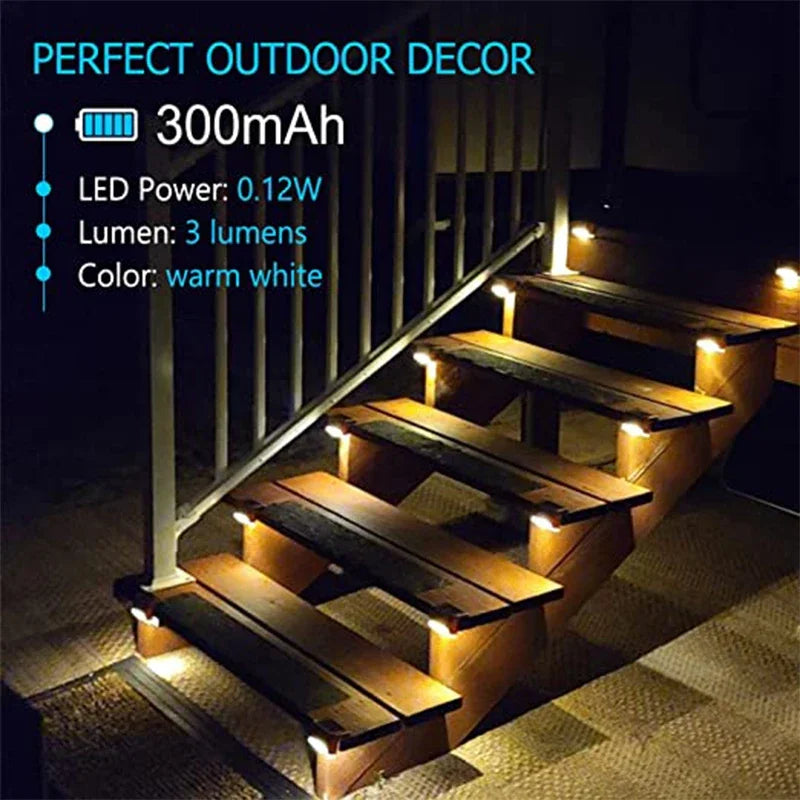 Solar Deck Lights Outdoor | IP65 Waterproof LED Garden Lamps for Stairs, Fence & Pathway 4