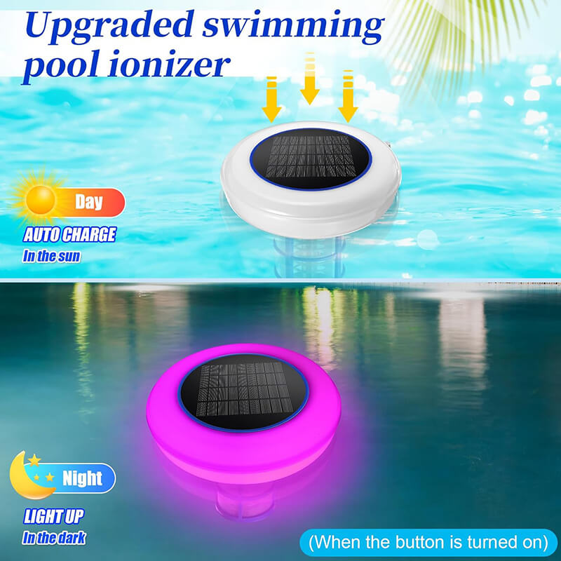 Solar Powered Pool Ionizer with LED Light 2