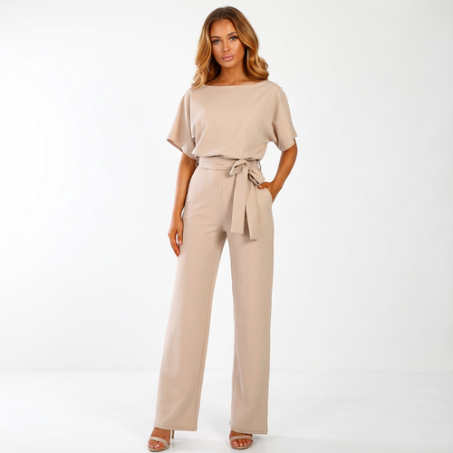 Sophia | Belted Palazzo Jumpsuit 0