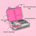 Stainless Steel Lunchbox – 975 ml Bento Box with 3 Compartments & Leakproof Lid 2