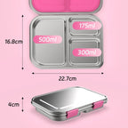 Stainless Steel Lunchbox – 975 ml Bento Box with 3 Compartments & Leakproof Lid 3