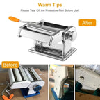 Stainless Steel Pasta & Noodle Maker Machine — Adjustable Thickness, Fettuccine & Spaghetti 1
