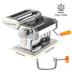 Stainless Steel Pasta & Noodle Maker Machine — Adjustable Thickness, Fettuccine & Spaghetti 2