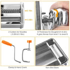 Stainless Steel Pasta & Noodle Maker Machine — Adjustable Thickness, Fettuccine & Spaghetti 4