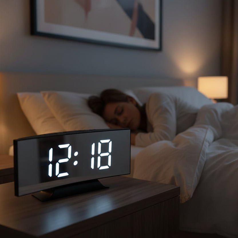 Stille LED digitale wekker met groot display — Slank ontwerp 2