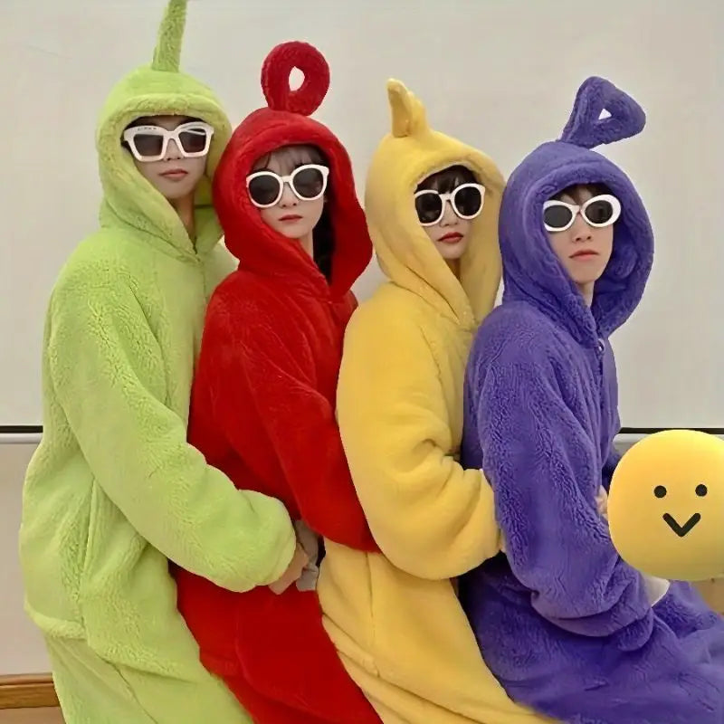 Teletubbies Kostuum Pyjama - Flanel Jumpsuit met Capuchon 6
