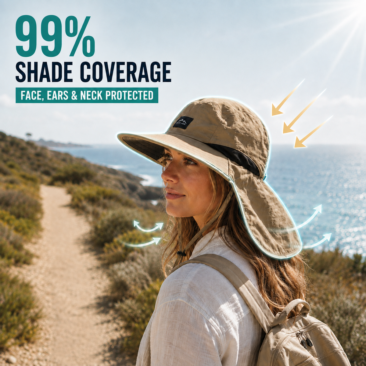 Thrives Outdoor | Brimwick Wide-Brim Hat with Neck Protection 4