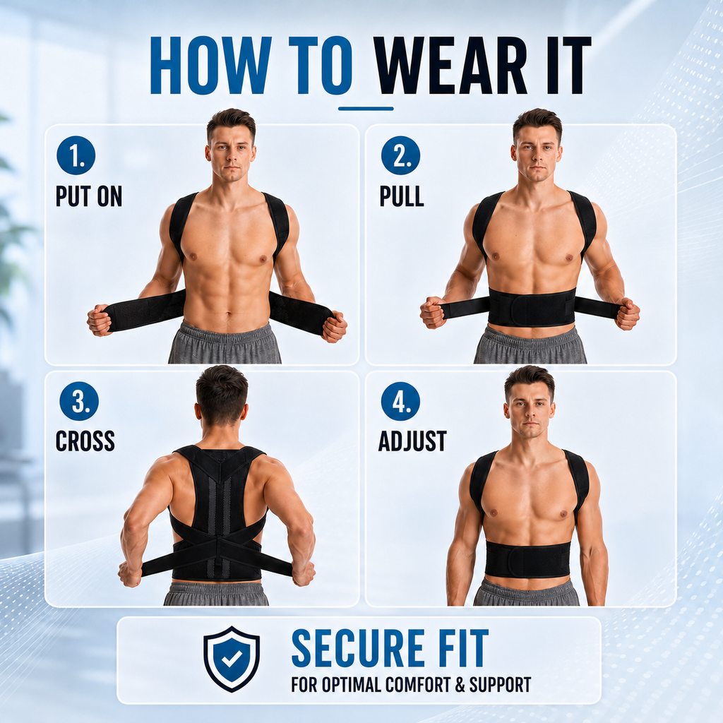Thrives Outdoor | PostuGuard Adjustable Upper Back Brace 7