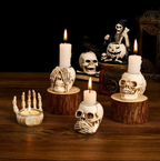 TotenkopfGlühen Skullight 3-delige Halloween-schedelkandelaarset 0