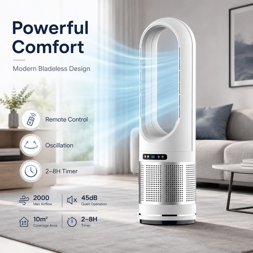Turmventilator ohne Rotorblätter mit Fernbedienung 1