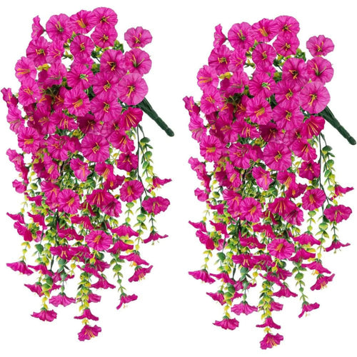 UV-bestendige kunstmatige ochtendglorie bloem hangende decoratie 1