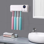 UV Toothbrush Sterilizer & Holder | Portable USB Rechargeable Disinfection & Drying Case, White 1