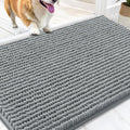 Ultra Absorbent Chenille Doormat 30x20" | Non-Slip Washable Pet Mat for Indoor Entryway, Grey 0