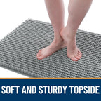 Ultra Absorbent Chenille Doormat 30x20" | Non-Slip Washable Pet Mat for Indoor Entryway, Grey 2