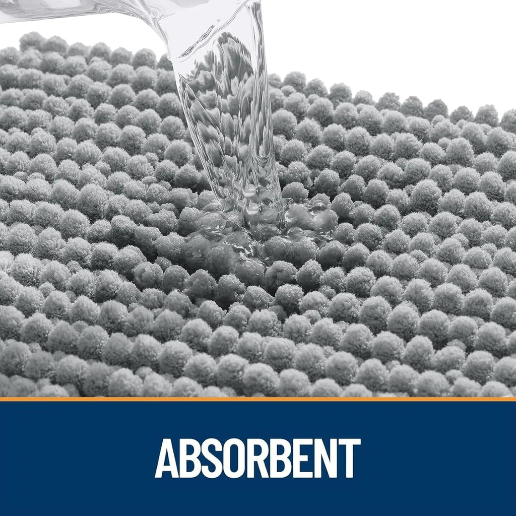 Ultra Absorbent Chenille Doormat 30x20" | Non-Slip Washable Pet Mat for Indoor Entryway, Grey 3