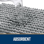 Ultra Absorbent Chenille Doormat 30x20" | Non-Slip Washable Pet Mat for Indoor Entryway, Grey 3