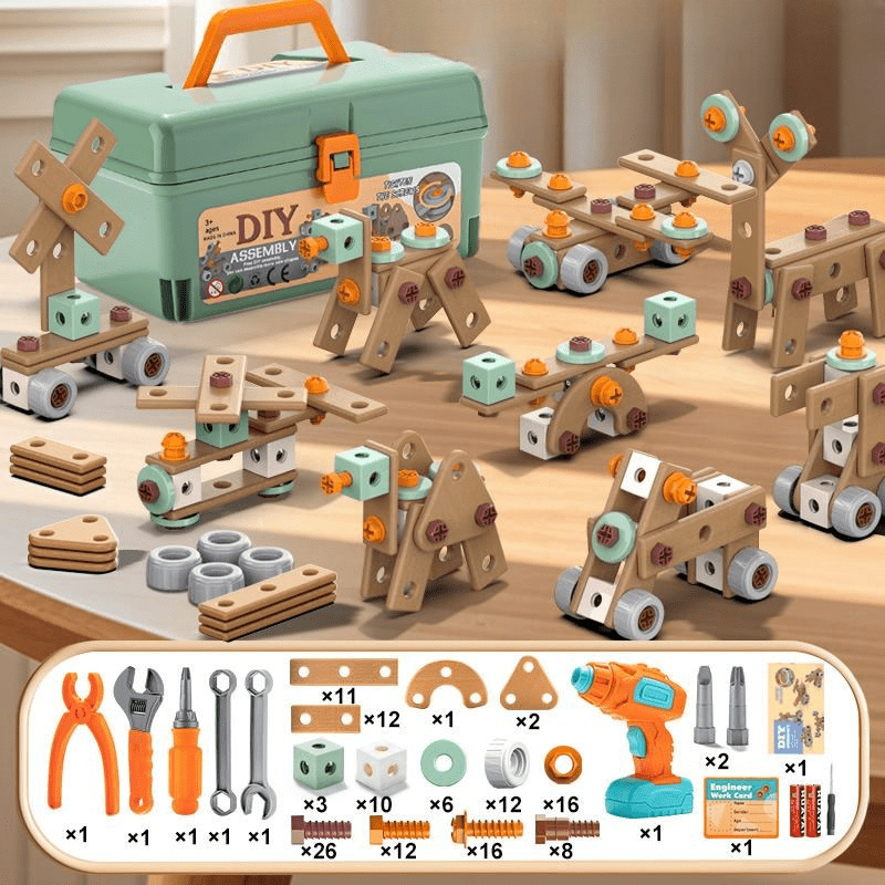 Kids Tool Case – Construction Set with Electric Screwdriver and Parts