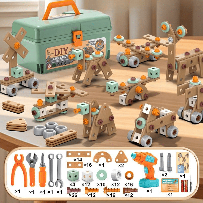 Kids Tool Case – Construction Set with Electric Screwdriver and Parts