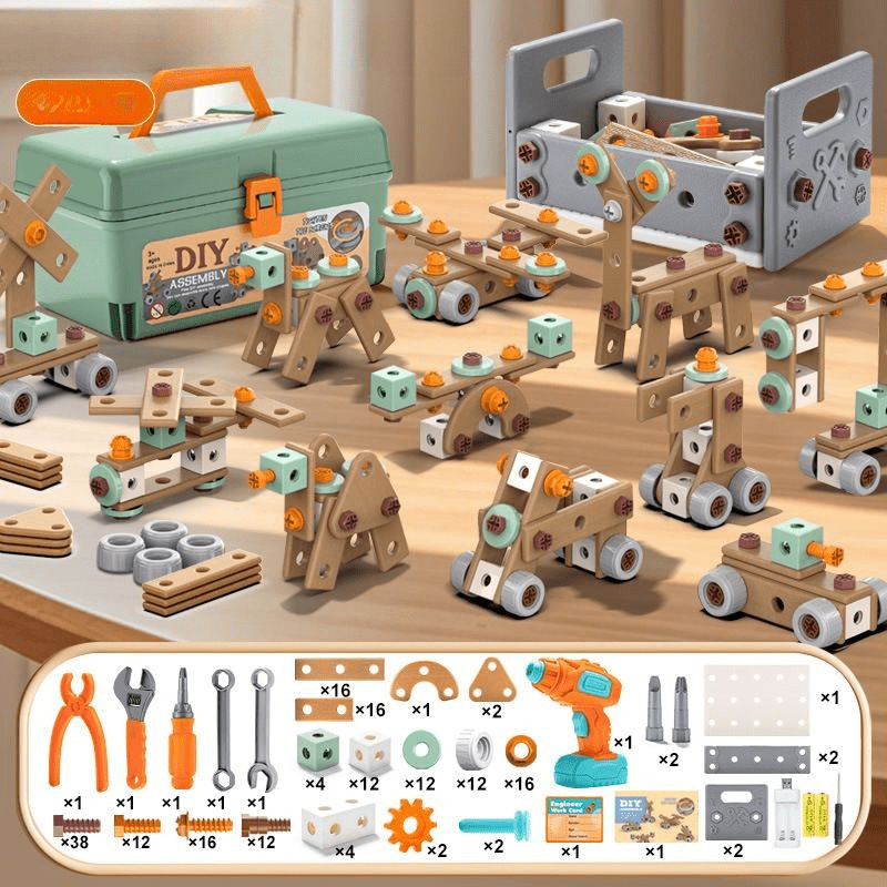 Kids Tool Case – Construction Set with Electric Screwdriver and Parts