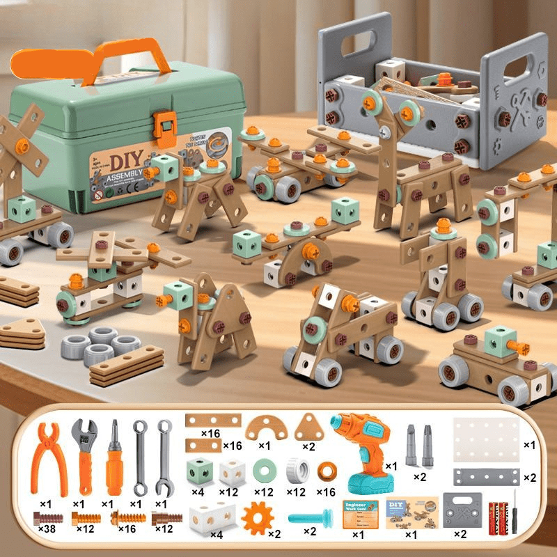 Kids Tool Case – Construction Set with Electric Screwdriver and Parts