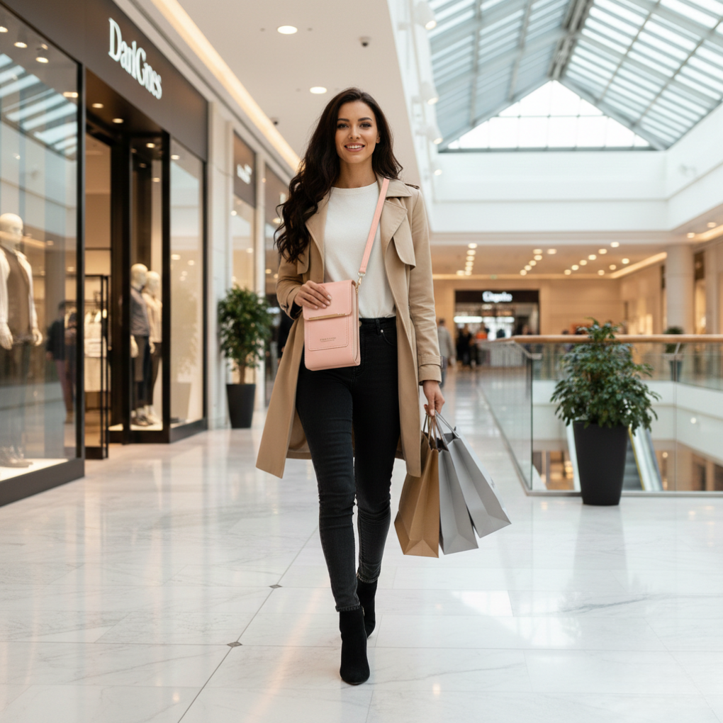 Crossbody Phone Bag – RFID Blocking Lining with Touchscreen Pocket