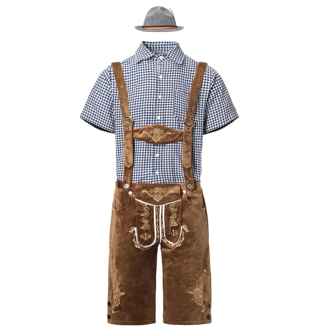 Lederhose Wolfgang - Heren Lederhosen Oktoberfest Kostuum – Authentieke Beierse Outfit