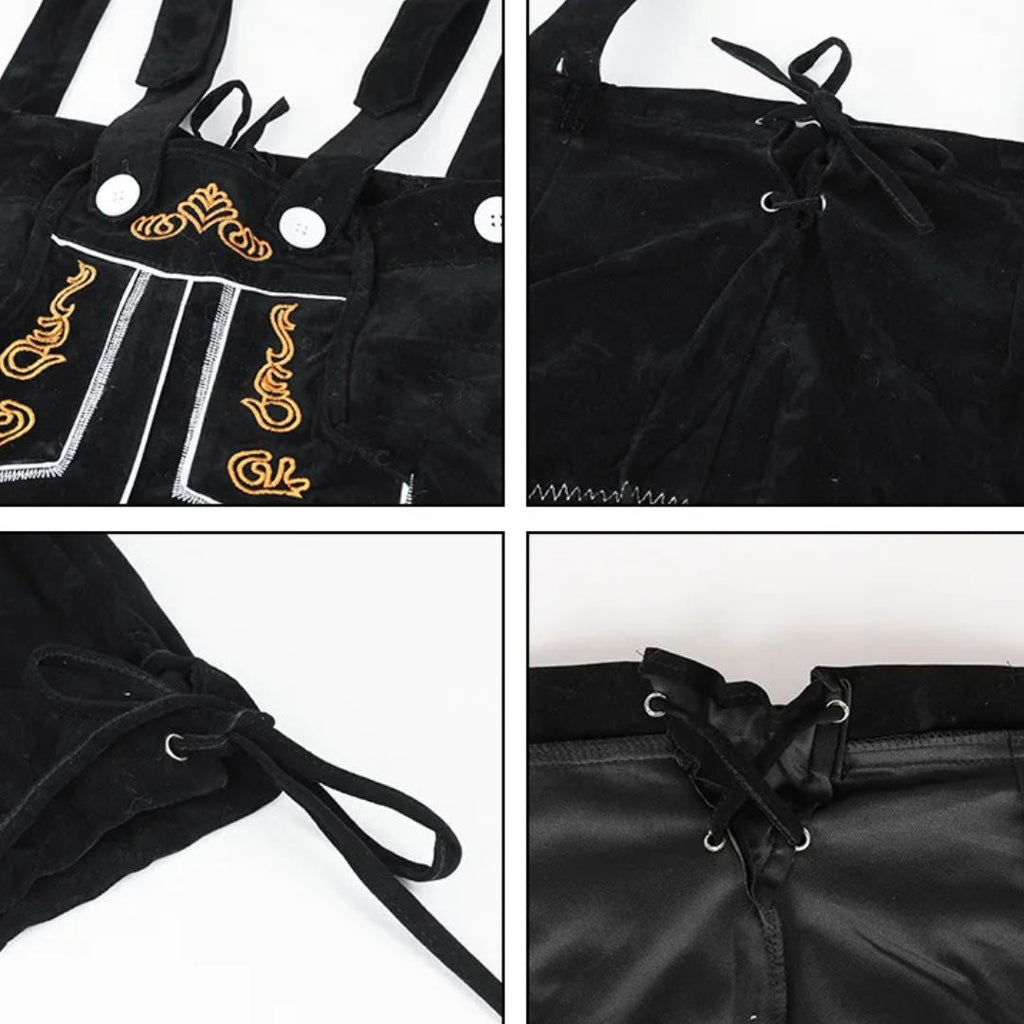 Lederhose Fritz - Compleet Oktoberfest Lederhosen Outfit met Bretels