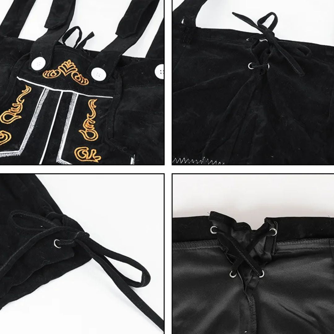 Lederhose Fritz - Compleet Oktoberfest Lederhosen Outfit met Bretels