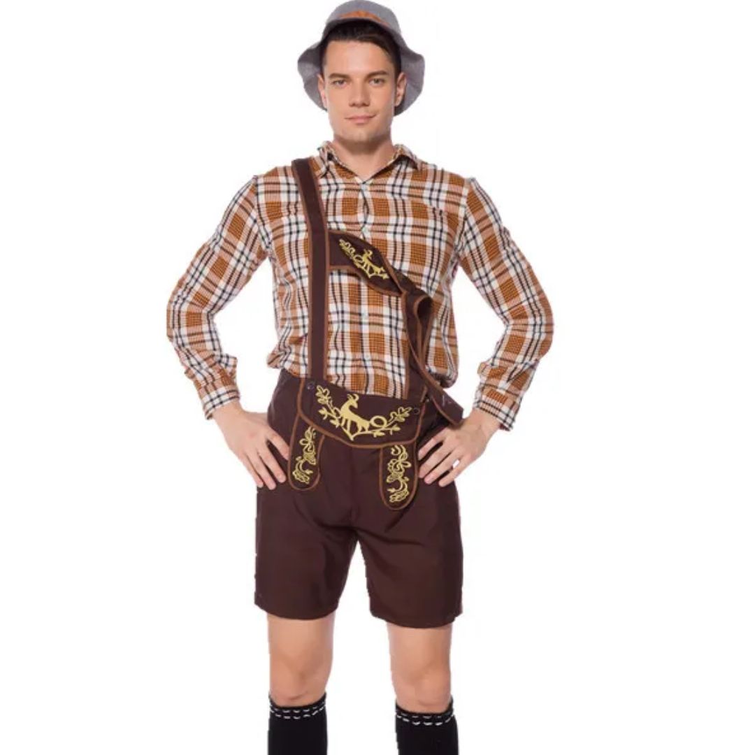 Lederhose Ludwig - Traditioneel Oktoberfest Kostuum voor Bars en Bierfestivals 2025