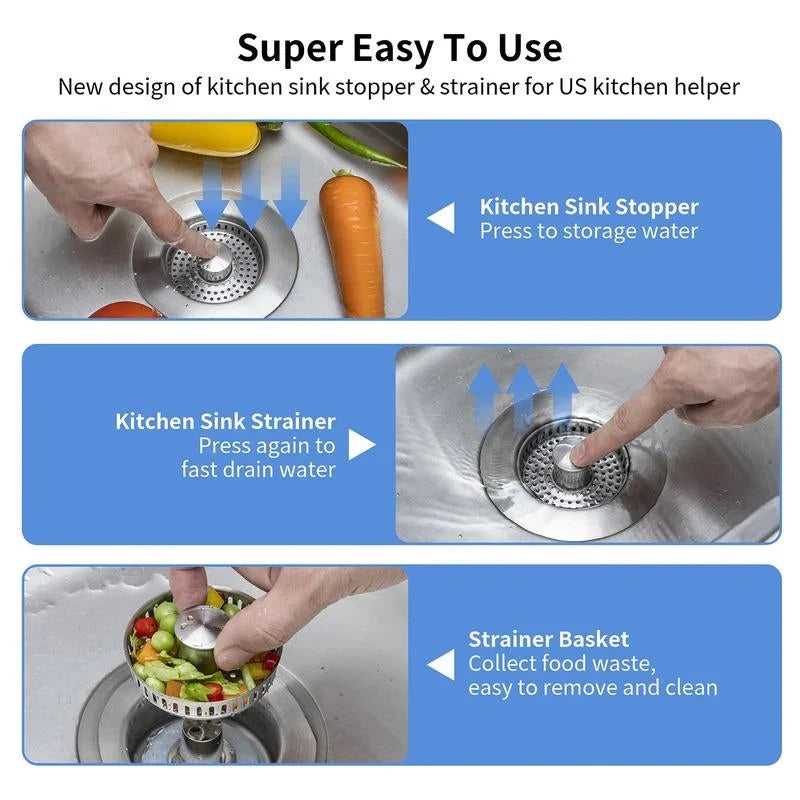 Upgrade 3-in-1 Kitchen Sink Drain Strainer | Kalsten 5