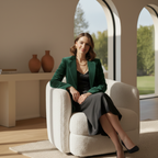 Velvet Blazer | Structured Fit, Gold Button Detail & Elegant Evening Style