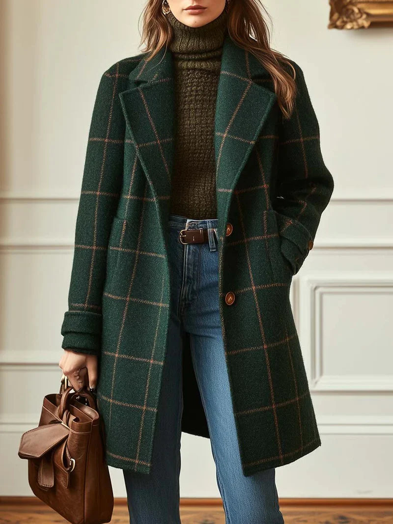 Valenne | Elegant Checked Coat 0
