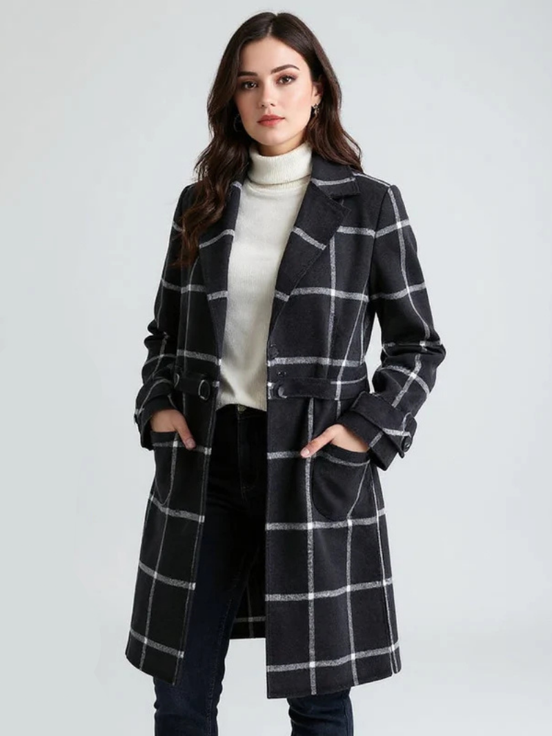 Valenne | Elegant Checked Coat 4