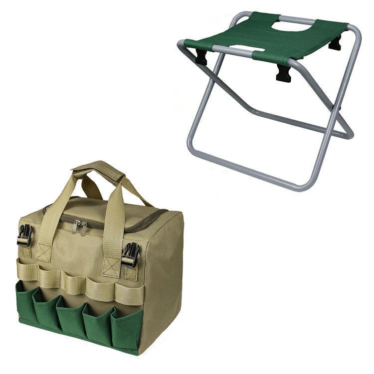 Vela - Opvouwbare, lichtgewicht, draagbare en comfortabele tuinstoel met gereedschapstas 4