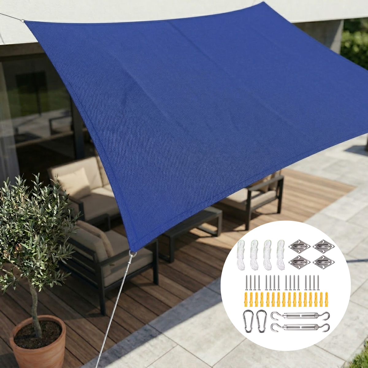 Waterdicht Rechthoekig Schaduwdoek UV-Bescherming Terras Tuin Balkon | Sansoti 14