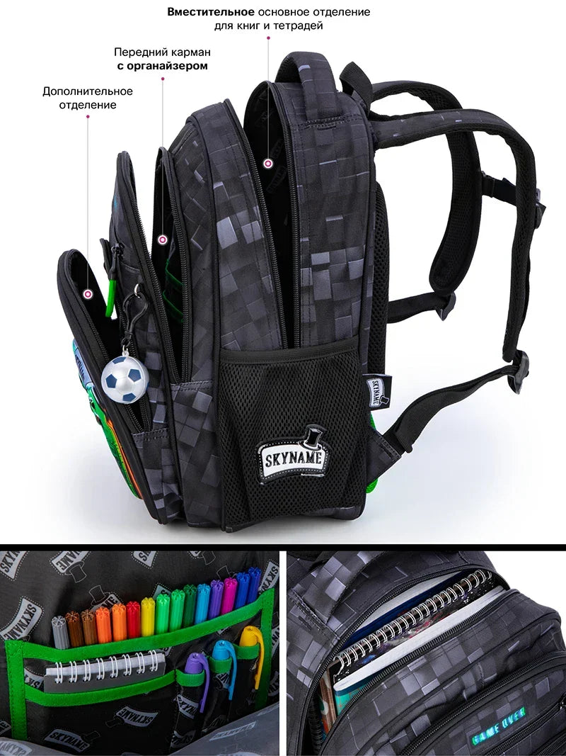 Kids Backpack Waterproof – Ergonomic Back Panel for School, Age 7 and Up