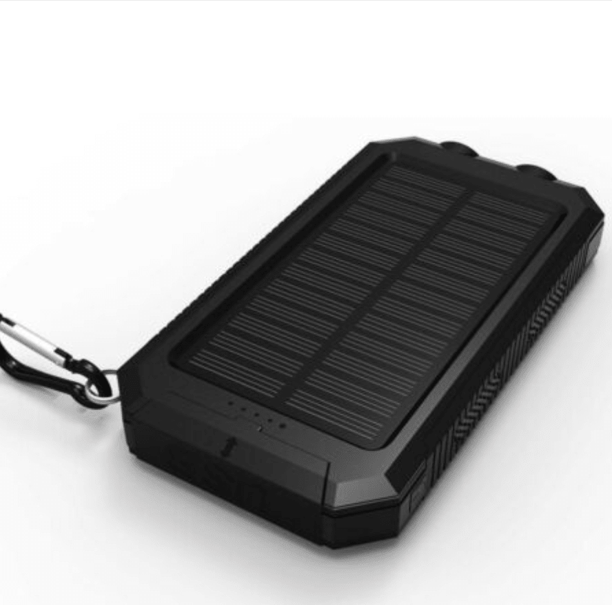 Waterdichte zonne-energie powerbank van 500.000 mAh met dubbele USB-poorten en LED-zaklamp. 0