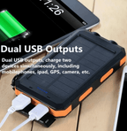 Waterdichte zonne-energie powerbank van 500.000 mAh met dubbele USB-poorten en LED-zaklamp. 4