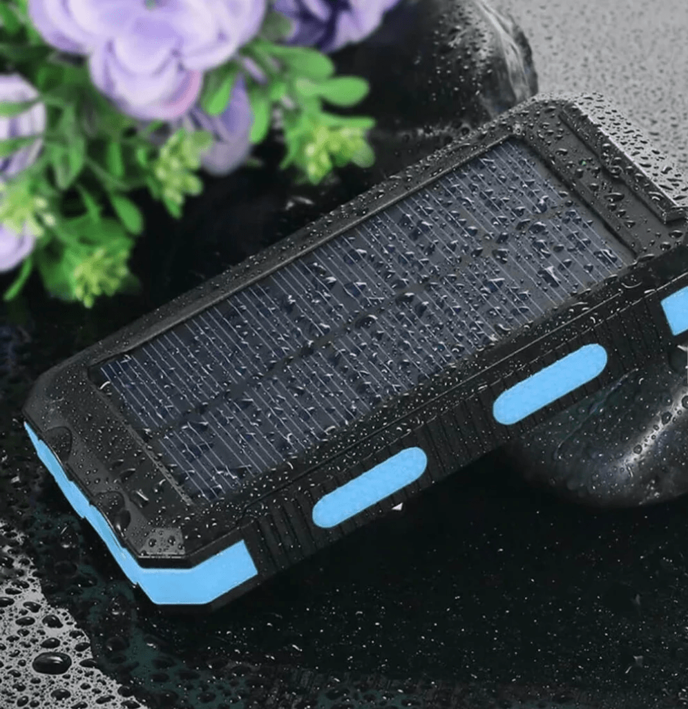 Waterdichte zonne-energie powerbank van 500.000 mAh met dubbele USB-poorten en LED-zaklamp. 5
