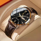 Wearclo | Men's Waterproof Luminous Watch – Classic Stainless Steel Design with Glow-in-the-Dark Display 0