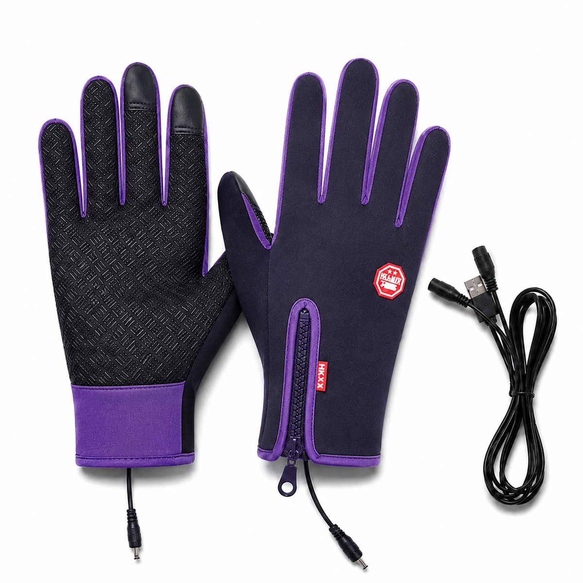 Winter Heated Gloves Electric Outdoor Touchscreen Grid Design 11