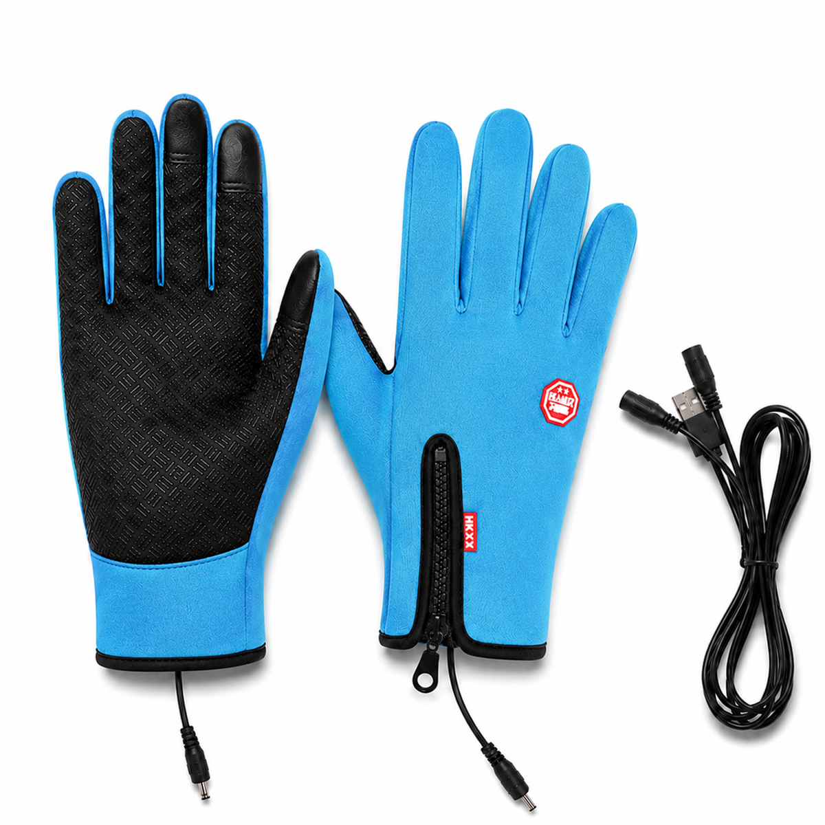 Winter Heated Gloves Electric Outdoor Touchscreen Grid Design 12