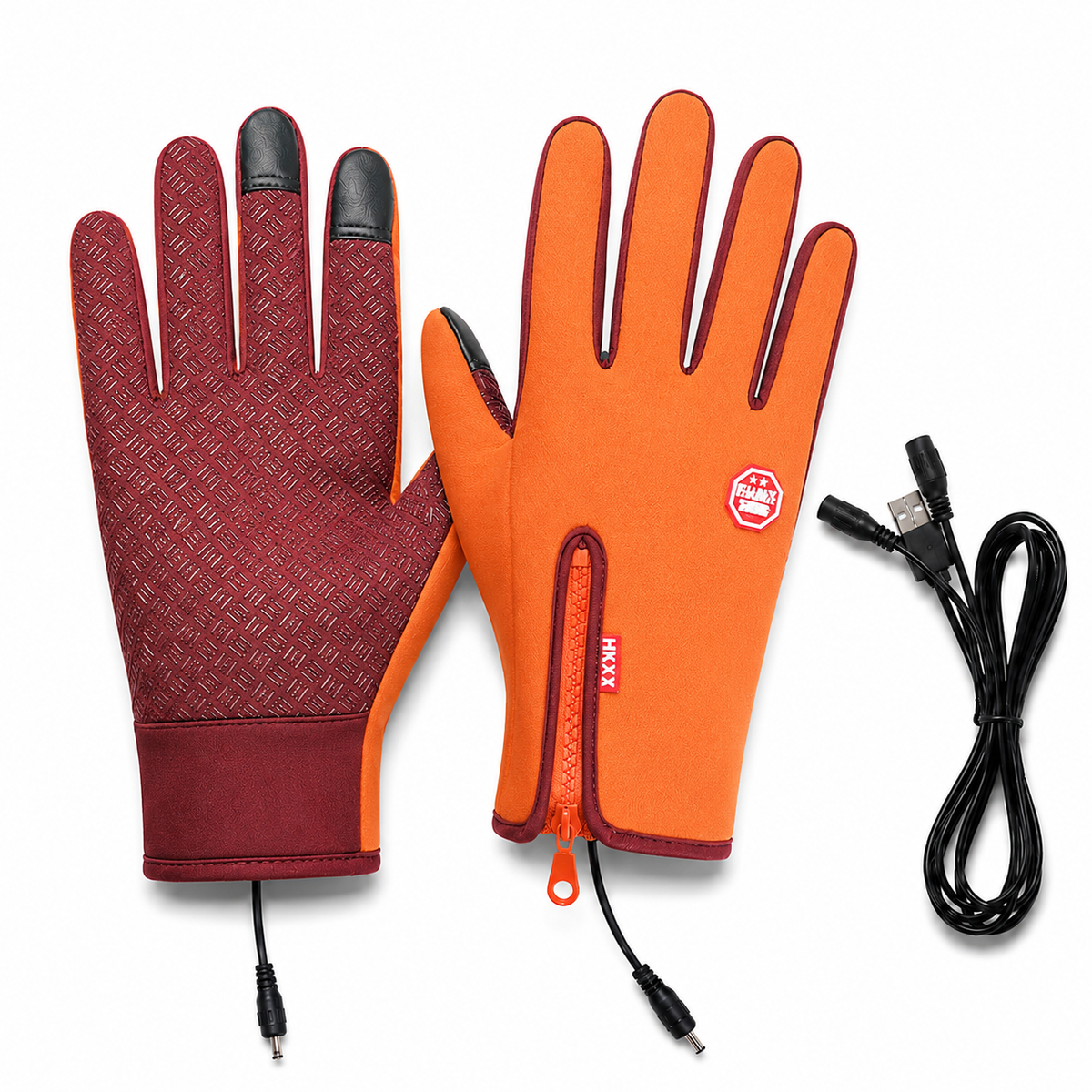 Winter Heated Gloves Electric Outdoor Touchscreen Grid Design 13