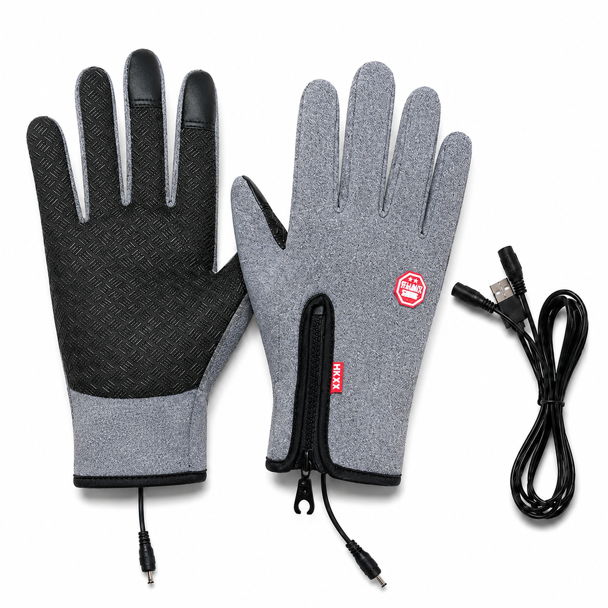 Winter Heated Gloves Electric Outdoor Touchscreen Grid Design 14