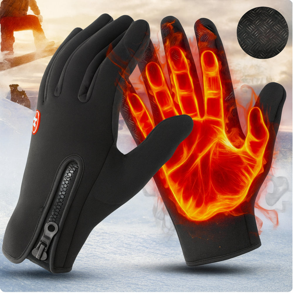 Winter Heated Gloves Electric Outdoor Touchscreen Grid Design 2