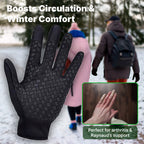Winter Heated Gloves Electric Outdoor Touchscreen Grid Design 3